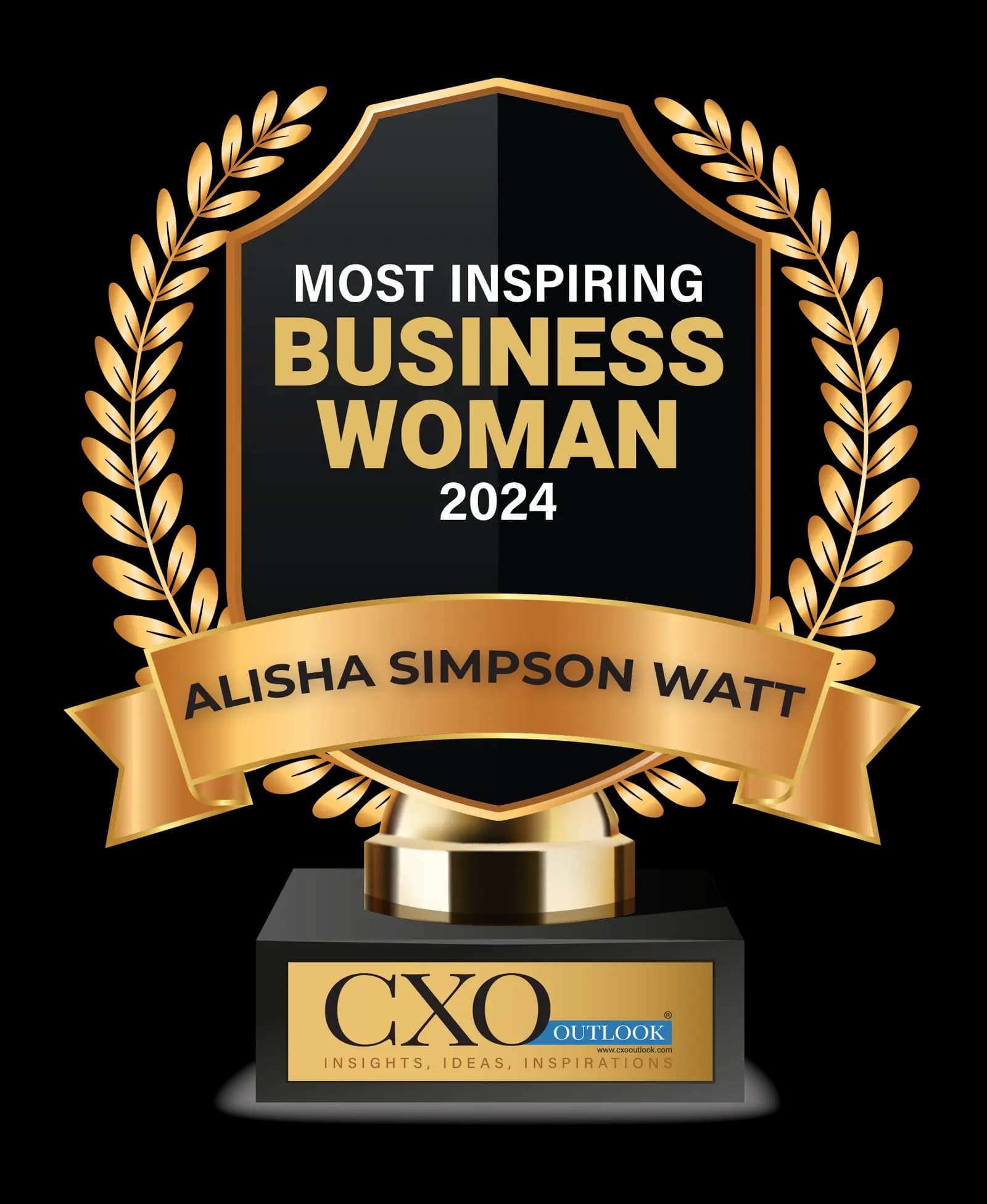 Most Inspiring Business Woman 2024 — Alisha Simpson Watt — CXO Outlook badge
