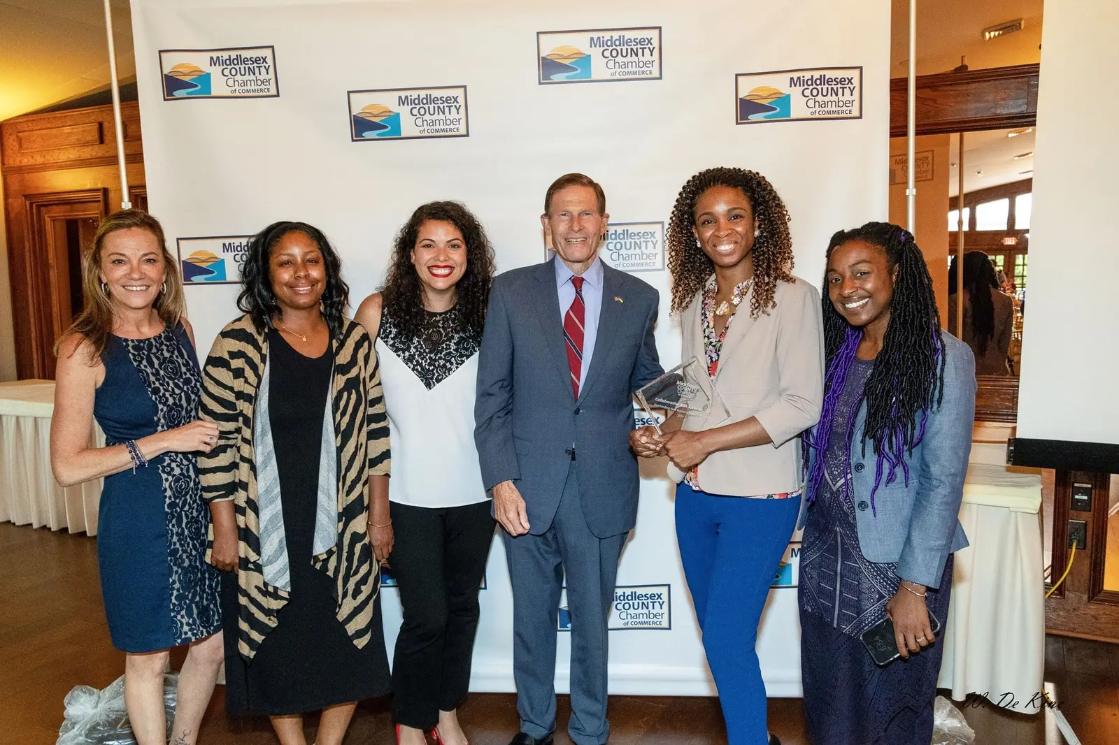 Collaborative ABA Services team with Senator Richard Blumenthal at the Middlesex County Chamber of Commerce awards