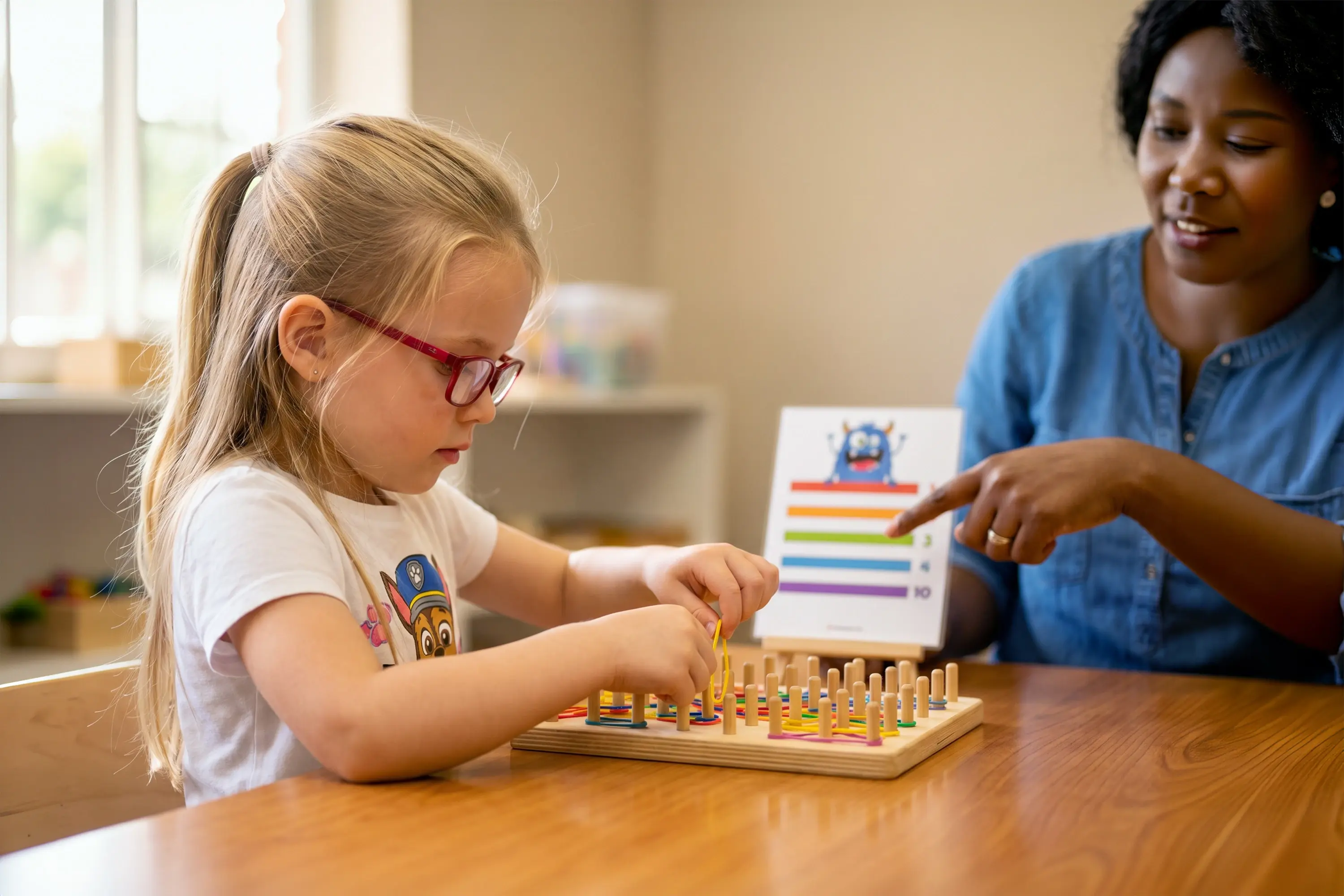 Therapy provider working with child